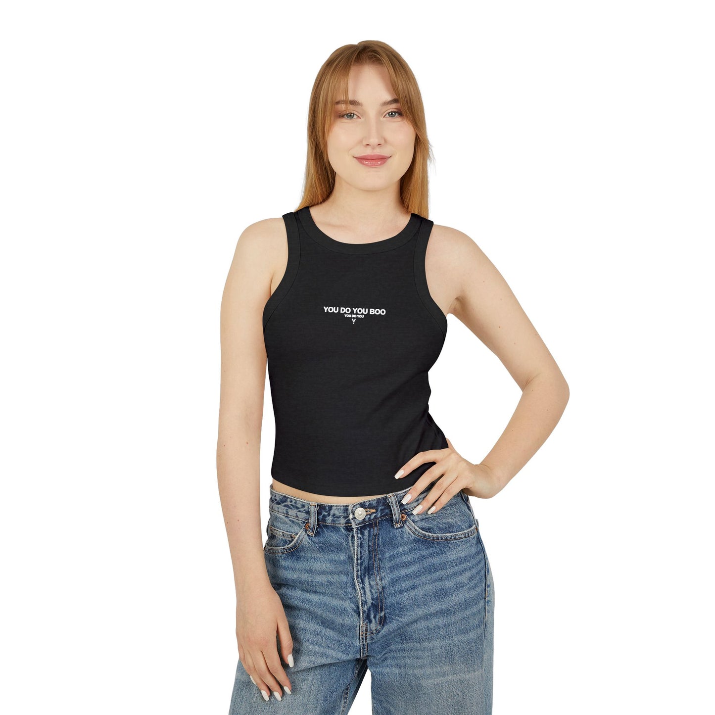 Black Tank Top - You Do You Boo Rib Racer Tank Top