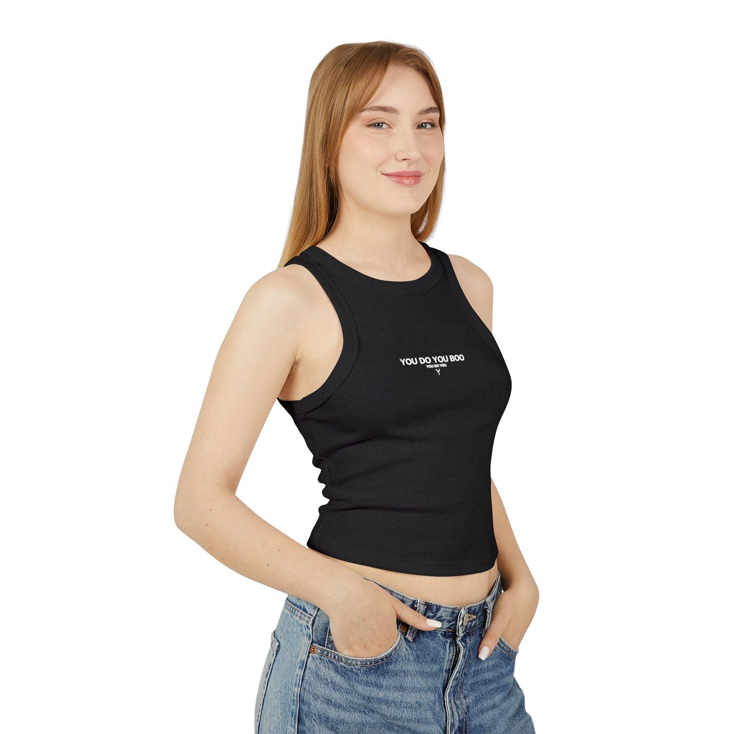 Black Tank Top - You Do You Boo Rib Racer Tank Top