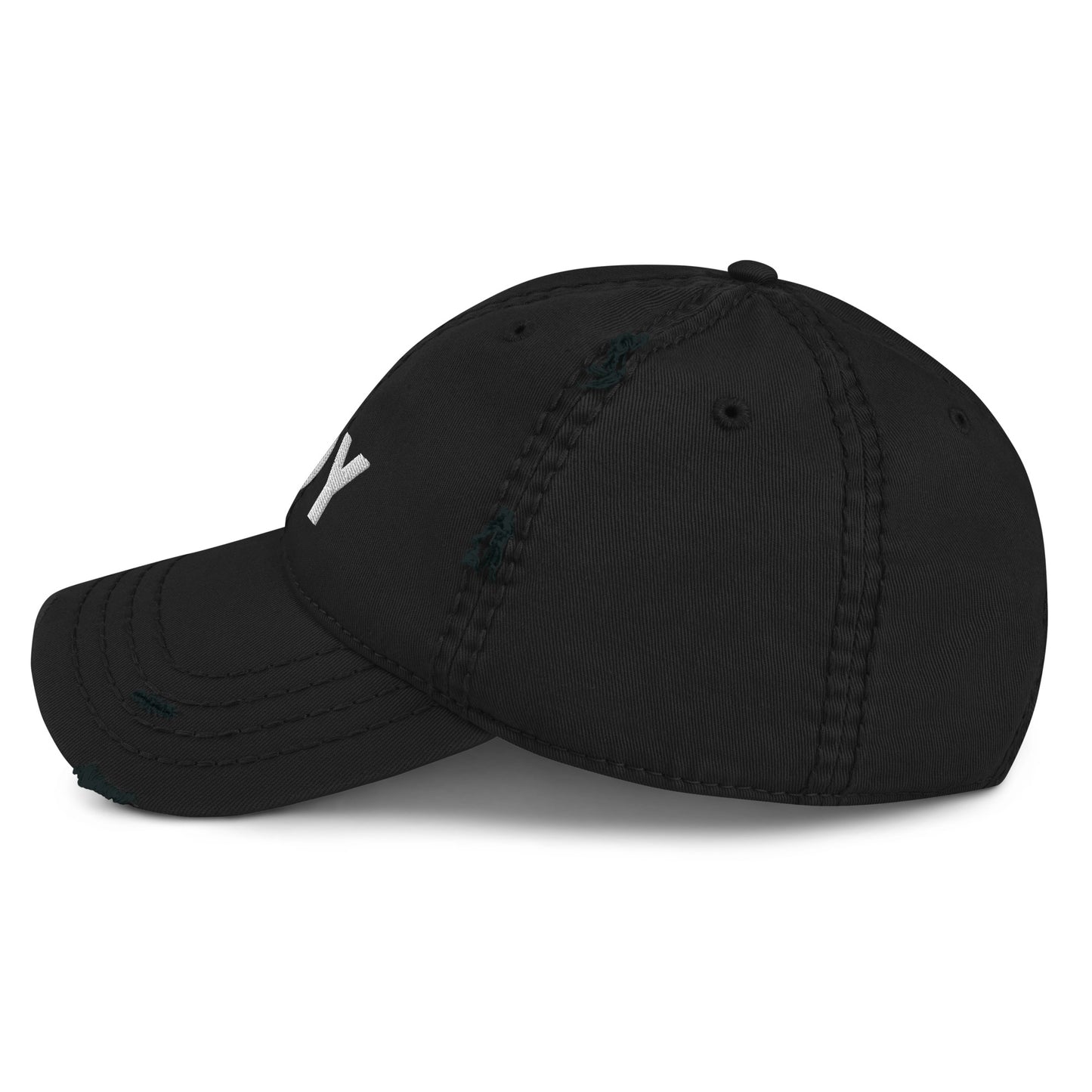 Black Distressed Hat