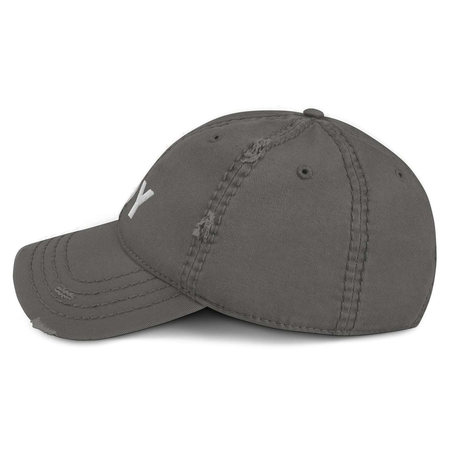 Charcoal Grey Distressed Hat