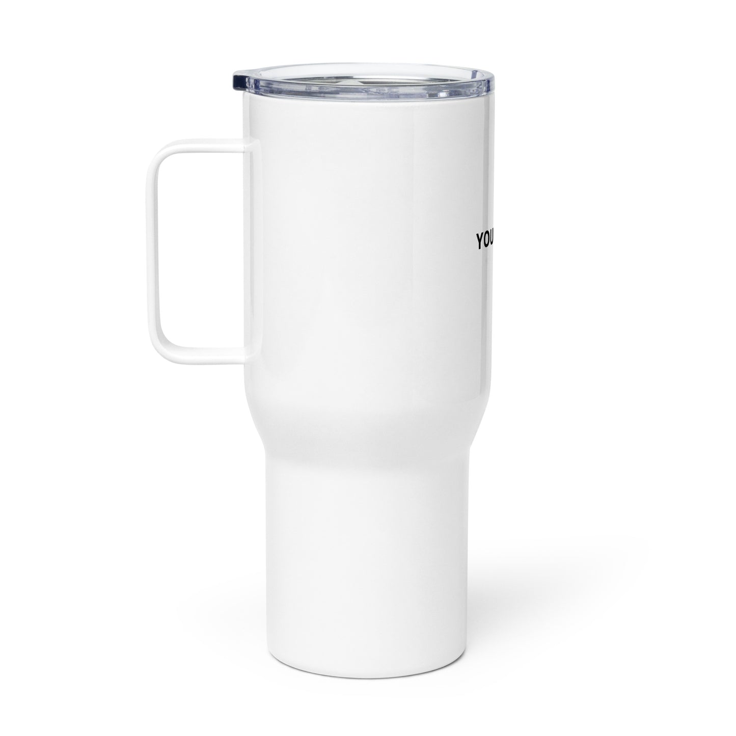 Travel mug with a handle